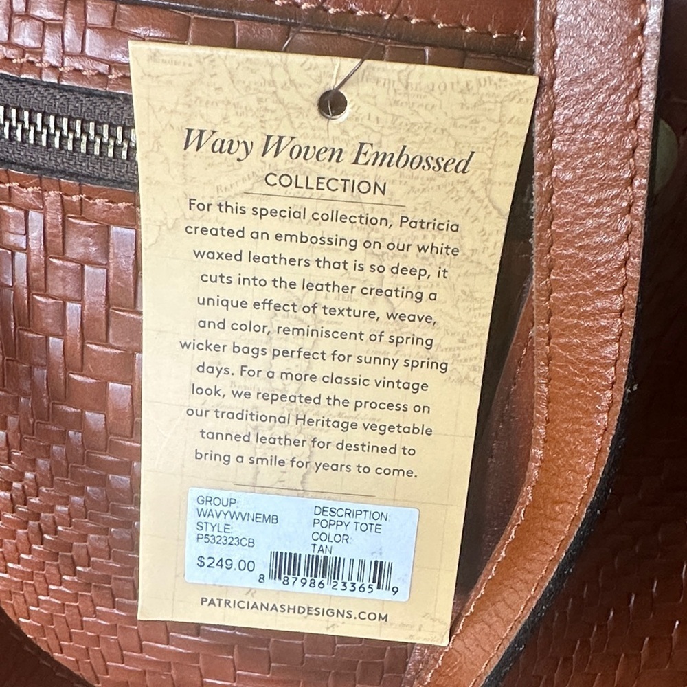 Patricia Nash Woven Leather Shoulder Bag in Warm Brown - Picture 2 of 10
